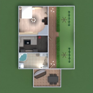 floorplans namas baldai vonia miegamasis svetainė virtuvė sandėliukas prieškambaris 3d
