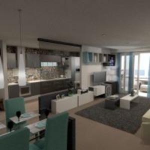 planos apartamento muebles decoración salón cocina despacho iluminación paisaje arquitectura descansillo 3d