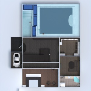 floorplans casa varanda inferior mobílias banheiro quarto 3d
