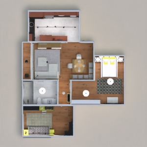 floorplans 公寓 卧室 厨房 照明 结构 3d