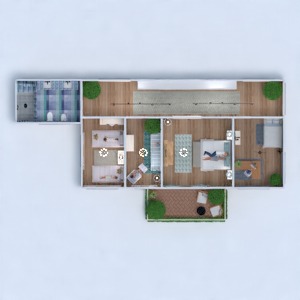 floorplans 独栋别墅 家具 卧室 客厅 厨房 结构 3d
