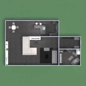 floorplans appartement meubles salle de bains cuisine entrée 3d