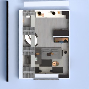 планировки квартира мебель гостиная кухня столовая 3d