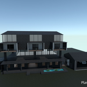 planos apartamento casa garaje exterior hogar 3d
