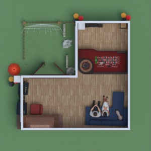 planos casa muebles paisaje cafetería 3d