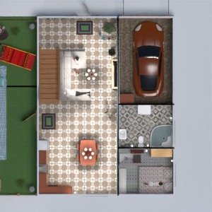 planos casa garaje paisaje arquitectura descansillo 3d