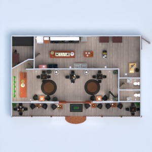 planos terraza cocina cafetería comedor 3d