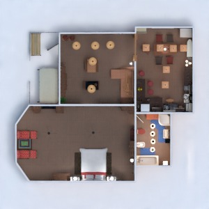 floorplans 独栋别墅 露台 浴室 卧室 厨房 照明 家电 餐厅 3d