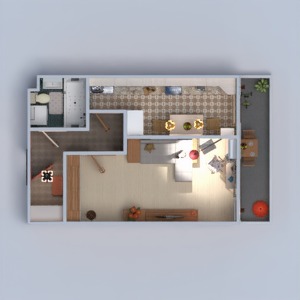 planos apartamento muebles decoración cuarto de baño dormitorio salón cocina estudio descansillo 3d
