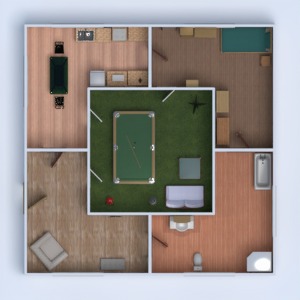 floorplans 独栋别墅 露台 装饰 浴室 卧室 客厅 厨房 3d