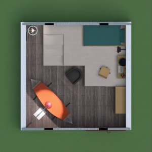 planos apartamento muebles decoración dormitorio estudio 3d