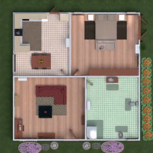 floorplans casa área externa paisagismo 3d
