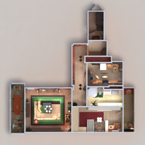 planos apartamento muebles decoración cuarto de baño salón cocina habitación infantil reforma hogar descansillo 3d