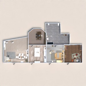 floorplans namas baldai miegamasis svetainė vaikų kambarys 3d
