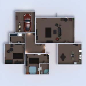 floorplans 独栋别墅 客厅 厨房 儿童房 3d