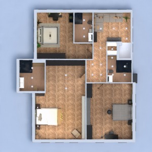floorplans 独栋别墅 装饰 浴室 卧室 3d