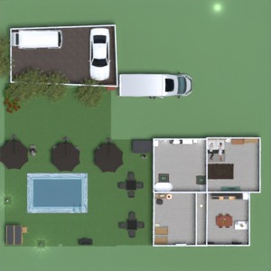 floorplans namas virtuvė eksterjeras vaikų kambarys valgomasis 3d