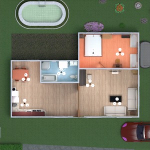 planos casa salón habitación infantil arquitectura 3d