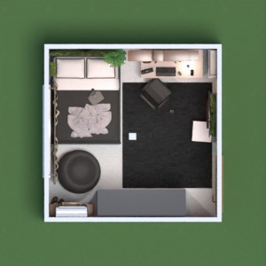 planos terraza descansillo cuarto de baño 3d