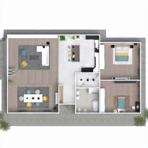 floorplans espace de rangement terrasse entrée maison 3d