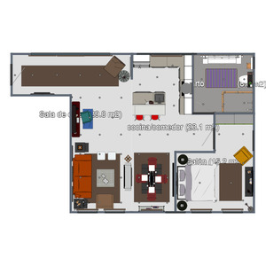 floorplans 车库 厨房 家具 浴室 客厅 3d