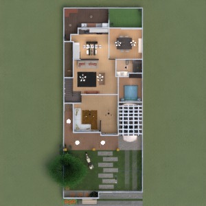 planos casa terraza muebles cuarto de baño dormitorio salón garaje cocina comedor arquitectura 3d
