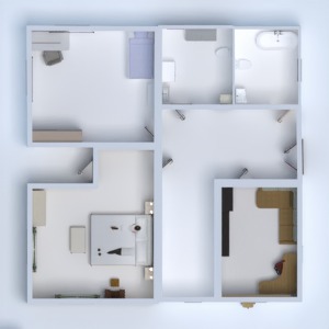 floorplans maison salle de bains chambre à coucher 3d