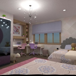 floorplans furniture decor bedroom lighting 3d