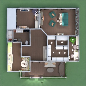 floorplans 公寓 独栋别墅 家具 装饰 厨房 3d