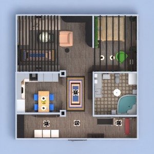 floorplans mieszkanie meble wystrój wnętrz sypialnia kuchnia 3d