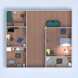 planos casa muebles dormitorio salón comedor 3d