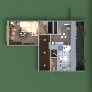 planos apartamento muebles bricolaje cuarto de baño salón cocina trastero descansillo 3d