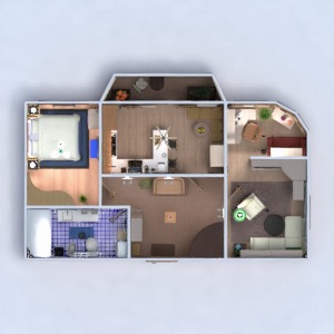 floorplans appartement meubles décoration salle de bains chambre à coucher salon bureau 3d
