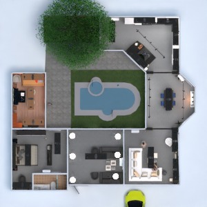 floorplans 独栋别墅 家具 装饰 浴室 卧室 客厅 厨房 照明 家电 3d