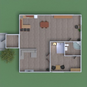 planos casa cuarto de baño dormitorio salón cocina 3d