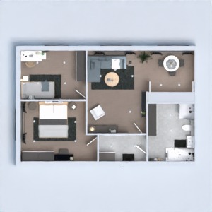 planos apartamento cuarto de baño dormitorio salón despacho 3d
