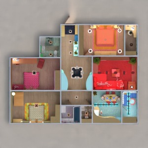 floorplans mieszkanie meble wystrój wnętrz łazienka sypialnia pokój dzienny kuchnia pokój diecięcy jadalnia przechowywanie wejście 3d