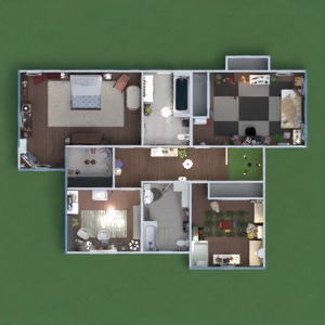 floorplans 独栋别墅 家具 装饰 卧室 客厅 3d