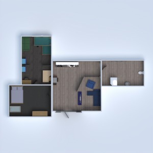 floorplans vonia svetainė virtuvė vaikų kambarys valgomasis 3d