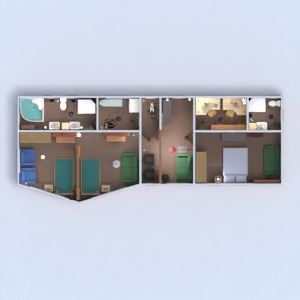 floorplans dom sypialnia pokój dzienny kuchnia biuro oświetlenie jadalnia 3d
