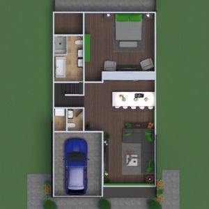floorplans mieszkanie dom meble wystrój wnętrz łazienka sypialnia pokój dzienny garaż kuchnia na zewnątrz oświetlenie krajobraz 3d