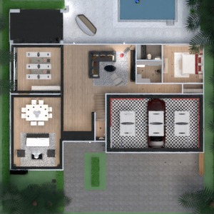 floorplans 独栋别墅 装饰 客厅 厨房 户外 结构 3d