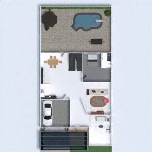 planos descansillo comedor terraza dormitorio cocina 3d