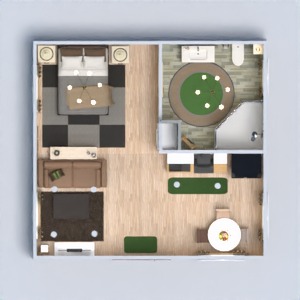 floorplans łazienka sypialnia pokój dzienny kuchnia mieszkanie typu studio 3d