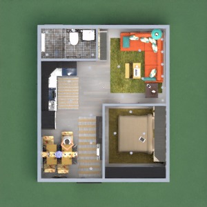 planos apartamento decoración cuarto de baño dormitorio salón 3d