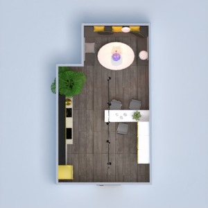 floorplans 公寓 厨房 餐厅 3d