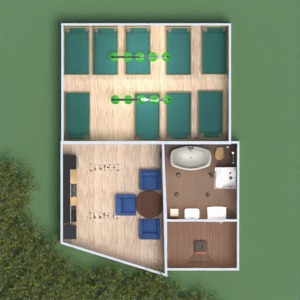 floorplans meble łazienka sypialnia mieszkanie typu studio 3d