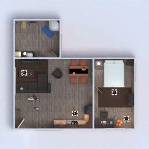 floorplans baldai dekoras vonia miegamasis svetainė virtuvė biuras valgomasis studija prieškambaris 3d