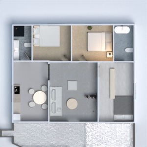 planos garaje dormitorio terraza descansillo trastero 3d
