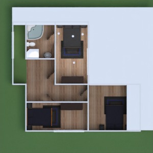 floorplans maison terrasse meubles extérieur eclairage 3d